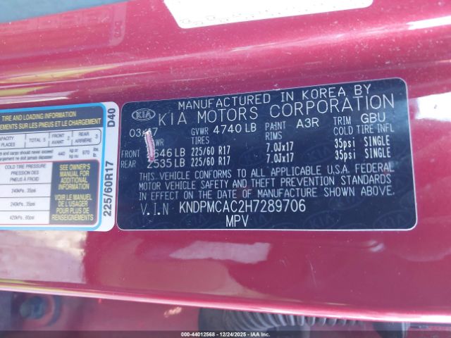 2017 KIA SPORTAGE KNDPMCAC2H7289706 Photo 8