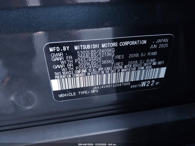 2025 MITSUBISHI OUTLANDER JA4J4VA81SZ047069 Photo 8