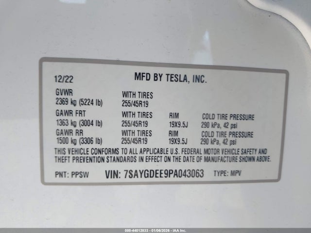2023 TESLA MODEL Y 7SAYGDEE9PA043063 Photo 8