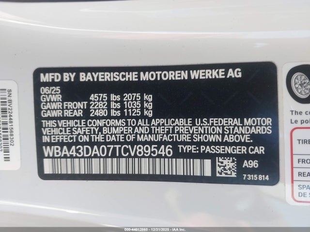 BMW 430I 2026 WBA43DA07TCV89546 Image 9