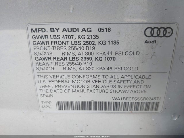 2016 AUDI Q3 WA1BFCFS5GR024571 Photo 8