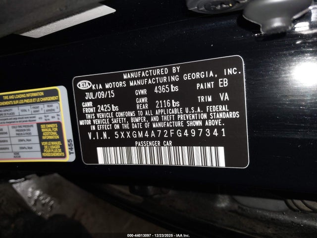5XXGM4A72FG497341 KIA Optima Lx