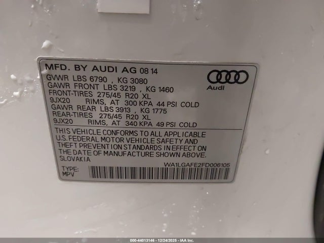 2015 AUDI Q7 WA1LGAFE2FD006105 Photo 8