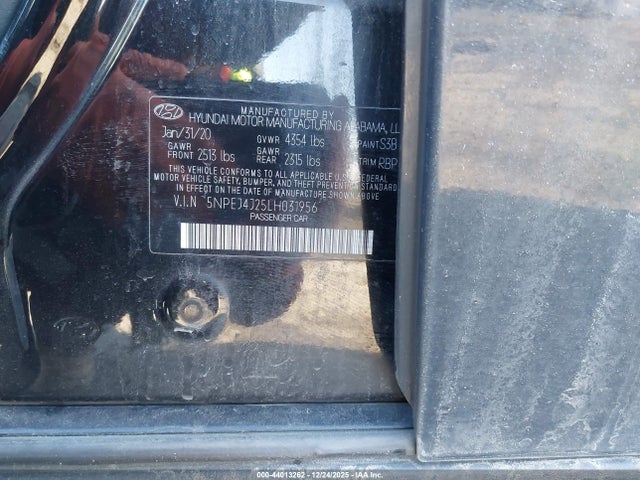 5NPEJ4J25LH031956 Hyundai Sonata Sel Plus