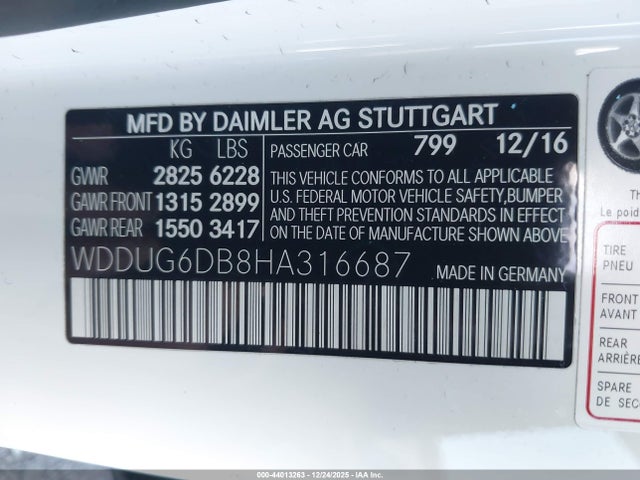 WDDUG6DB8HA316687 Mercedes-Benz S 550e Plug-in Hybrid