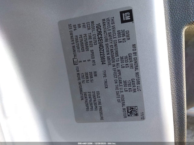 2013 CHEVROLET SILVERADO 1500 1GCRCSE04DZ223694 Photo 8