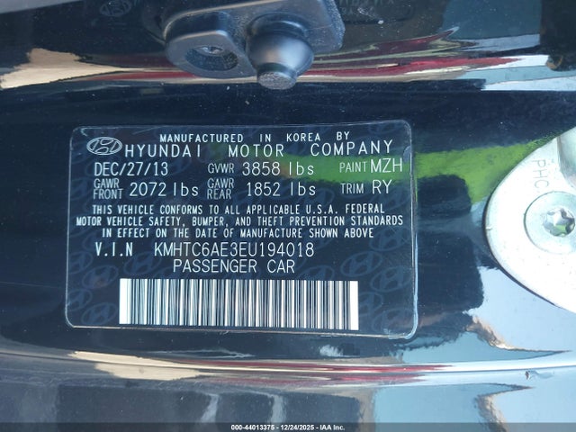 Hyundai Veloster Turbo W/black 2014 KMHTC6AE3EU194018 Image 9