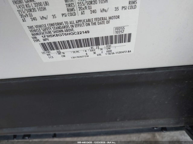1FM5K8GT6HGC22149 Ford EXPLORER SPORT