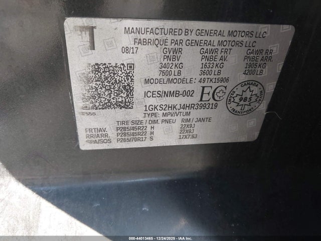 2017 GMC YUKON XL 1GKS2HKJ4HR399319 Photo 8