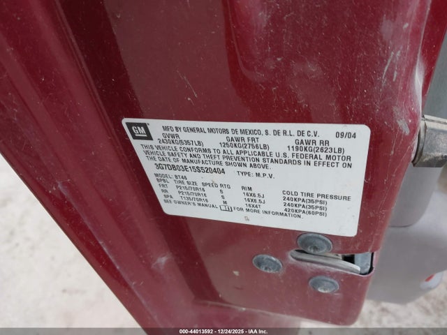 2005 PONTIAC AZTEK 3G7DB03E15S520404 Photo 8