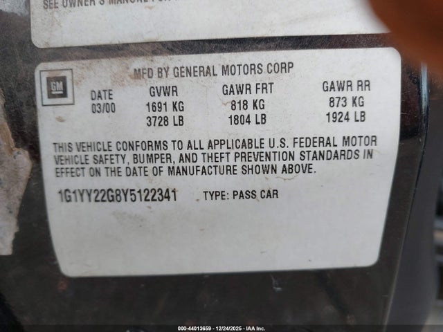 2000 CHEVROLET CORVETTE 1G1YY22G8Y5122341 Photo 8