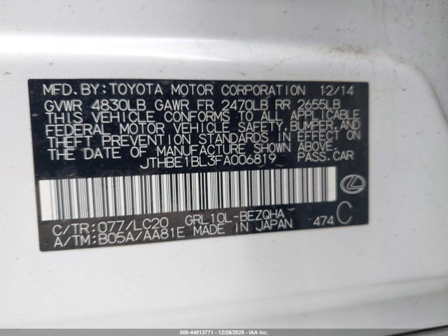 Lexus GS 350 2015 JTHBE1BL3FA006819 Image 9