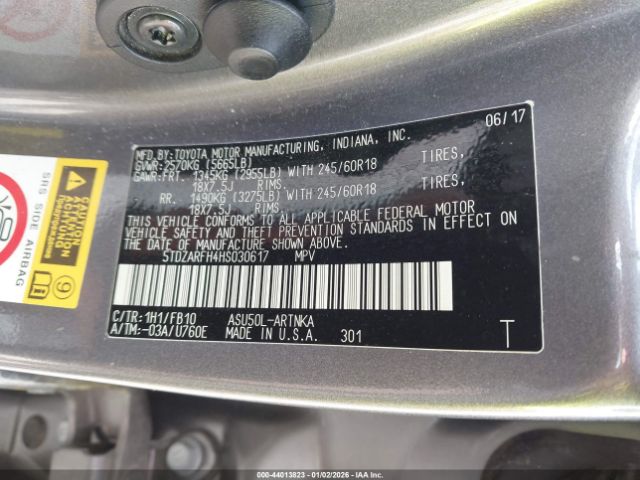 2017 TOYOTA HIGHLANDER 5TDZARFH4HS030617 Photo 8