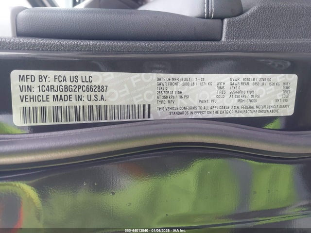 1C4RJGBG2PC662887 Jeep Grand Cherokee Limited 4x2