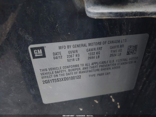 2013 CADILLAC XTS 2G61T5S3XD9100122 Photo 8