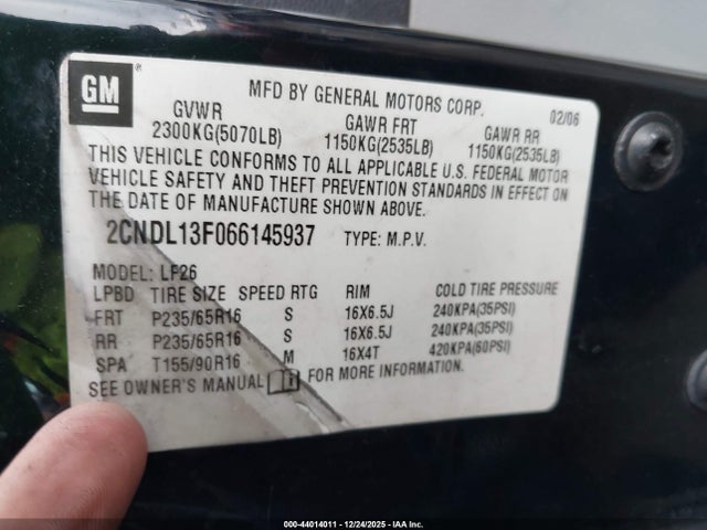 2006 CHEVROLET EQUINOX 2CNDL13F066145937 Photo 8