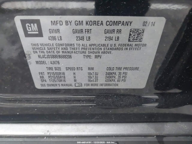 KL4CJDSB8EB688206 Buick Encore Premium