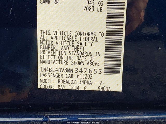 Nissan Altima S Fwd 2021 1N4BL4BV8MN347655 Image 9