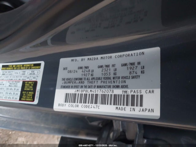 JM1BPBLM4S1762078 Mazda Mazda3 2.5 S Carbon Edition