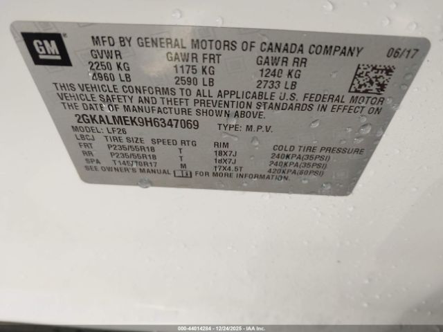 2017 GMC TERRAIN 2GKALMEK9H6347069 Photo 8