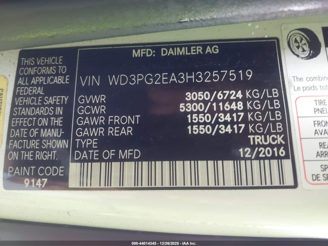 2017 MERCEDES-BENZ METRIS WD3PG2EA3H3257519 Photo 8