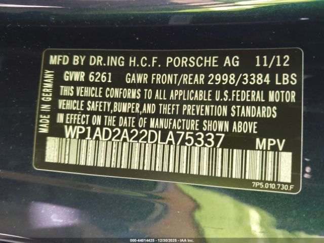 2013 PORSCHE CAYENNE WP1AD2A22DLA75337 Photo 8