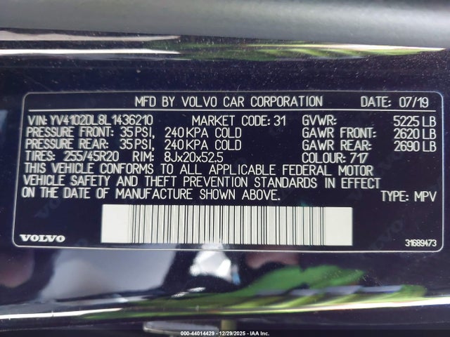 2020 VOLVO XC60 YV4102DL8L1436210 Photo 8