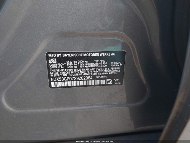 2025 BMW X3 5UX53GP07S9Z82084 Photo 8
