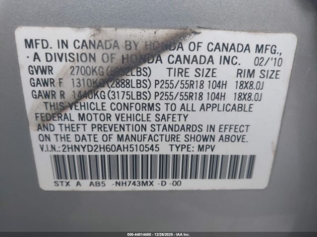2010 ACURA MDX 2HNYD2H60AH510545 Photo 8
