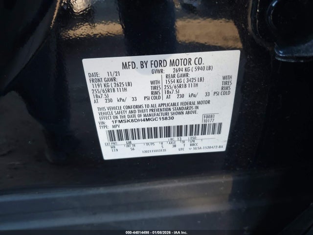 2021 FORD EXPLORER 1FMSK8DH4MGC15830 Photo 8