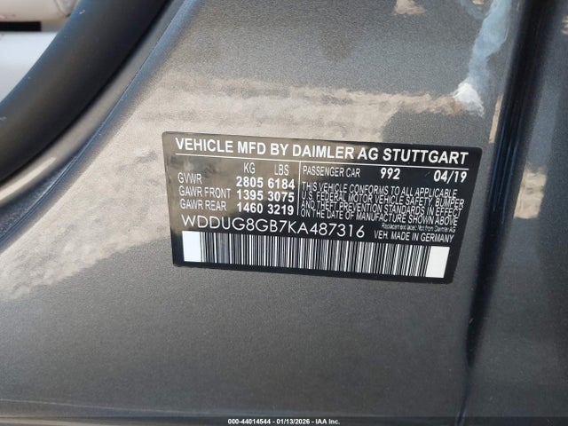WDDUG8GB7KA487316 Mercedes-Benz S 560 4matic