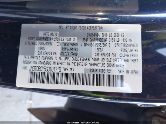 2016 MAZDA CX-9 JM3TCBCY5G0101716 Photo 8