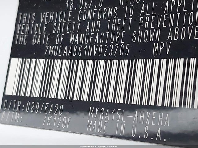 7MUEAABG1NV023705 Toyota Corolla Cross Xle