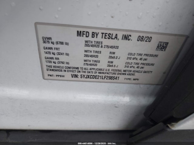 2020 TESLA MODEL X 5YJXCDE21LF298541 Photo 8