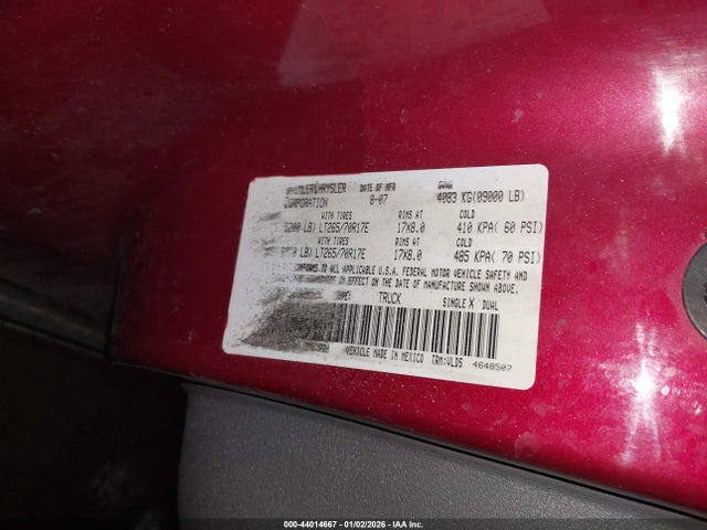 Продаж на аукціоні авто 2008 Dodge Ram 2500 Laramie, vin: 3D3KS29A38G120528, номер лоту: 44014667
