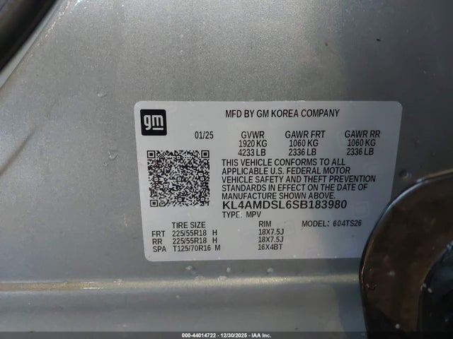 Aukcja sprzedaży 2025 Buick Encore Gx Sport Touring Fwd, vin: KL4AMDSL6SB183980, numer aukcji: 44014722