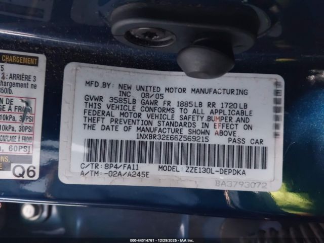 2006 TOYOTA COROLLA 1NXBR32E66Z569215 Photo 8