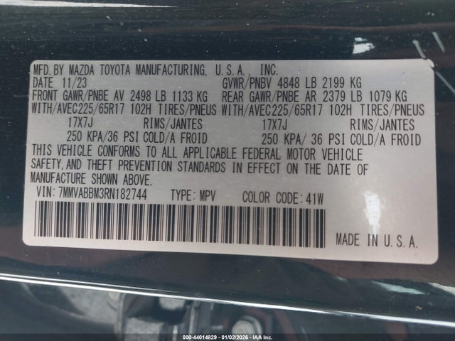 Aukcja sprzedaży 2024 Mazda Cx-50 2.5 S Preferred, vin: 7MMVABBM3RN182744, numer aukcji: 44014829