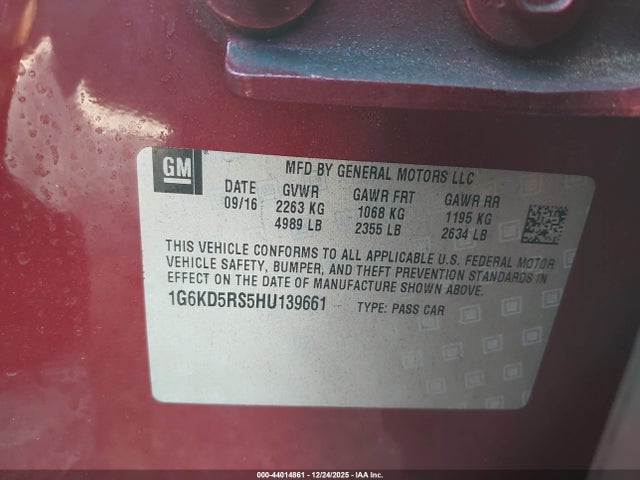 2017 CADILLAC CT6 1G6KD5RS5HU139661 Photo 8