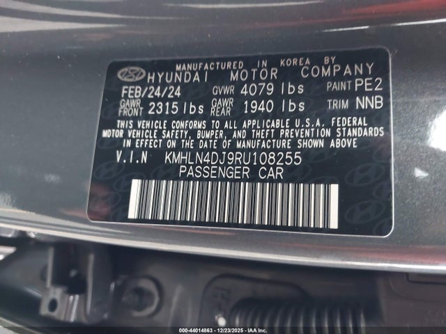 KMHLN4DJ9RU108255 Hyundai Elantra Hybrid Limited