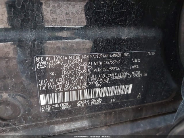 Toyota Rav4 Adventure 2021 2T3J1RFV5MW161924 Image 9