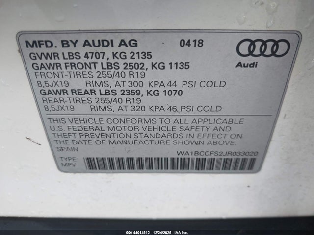 2018 AUDI Q3 WA1BCCFS2JR033020 Photo 8