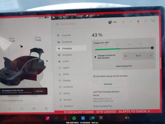 2024 Tesla Model 3 Long Range Dual Motor All-wheel Drive/rear-wheel Drive მანქანა იყიდება აუქციონზე, vin: 5YJ3E1EA3RF732966, აუქციონის ნომერი: 44014923