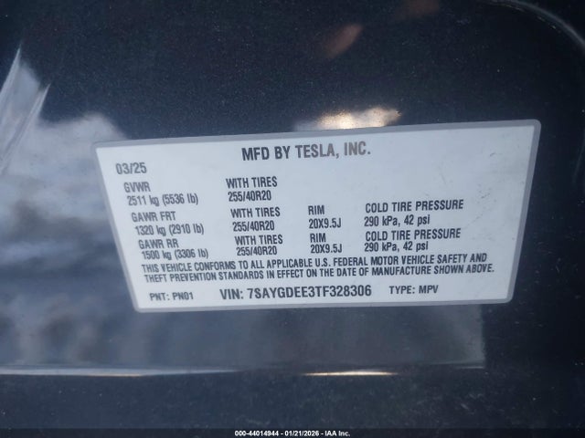 2026 TESLA MODEL Y 7SAYGDEE3TF328306 Photo 8