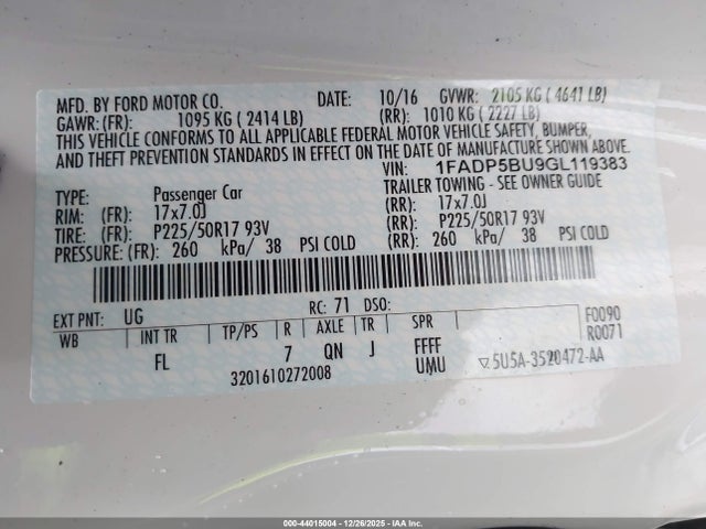 Ford C-max Hybrid Sel 2016 1FADP5BU9GL119383 Image 9