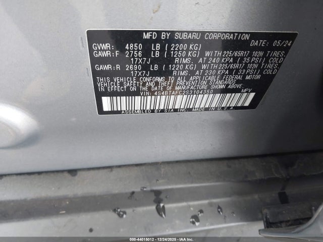 2025 SUBARU OUTBACK 4S4BTAFC2S3104350 Photo 8