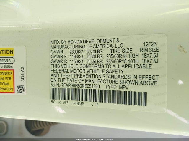 7FARS6H53RE051290 Honda Cr-v Hybrid Sport