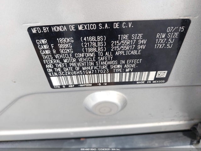 3CZRU6H51GM717023 Honda HR-V EX