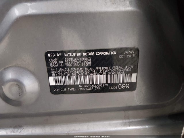 2016 MITSUBISHI LANCER JA32U2FU5GU002279 Photo 8