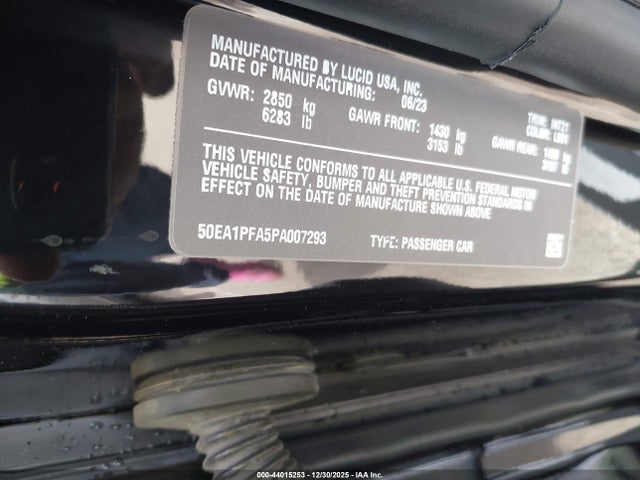 Lucid Air Pure 2023 50EA1PFA5PA007293 Image 9